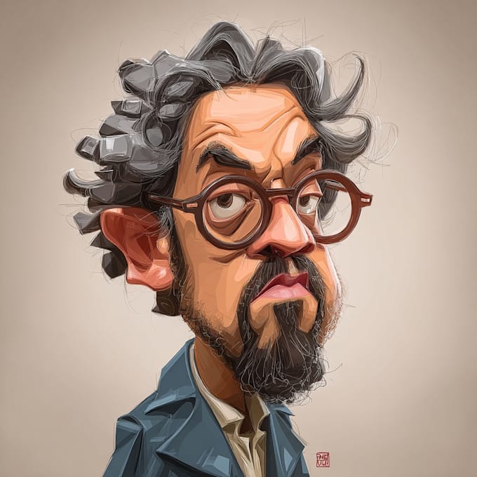 create a funny caricature with my style