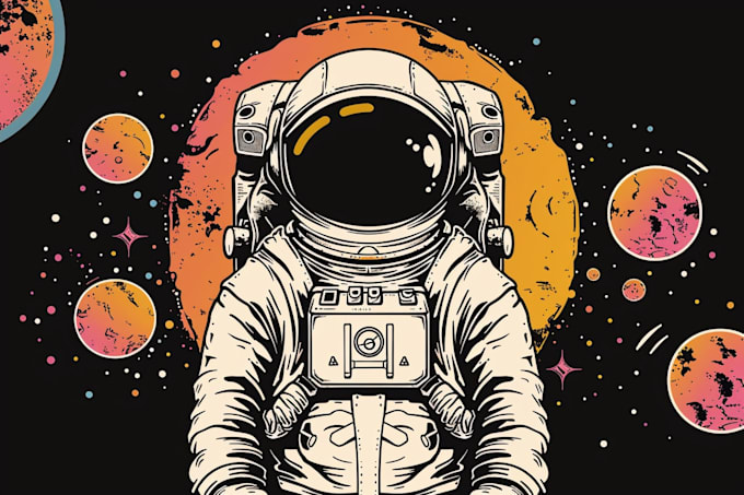 draw astronaut illustration design in my style