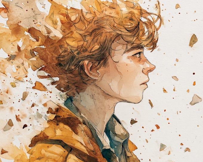 create unique watercolor character illustration