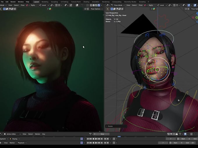 Rig3d character model,rigify,autorig pro,mixamo,humanoid,ik fk,arkit ...