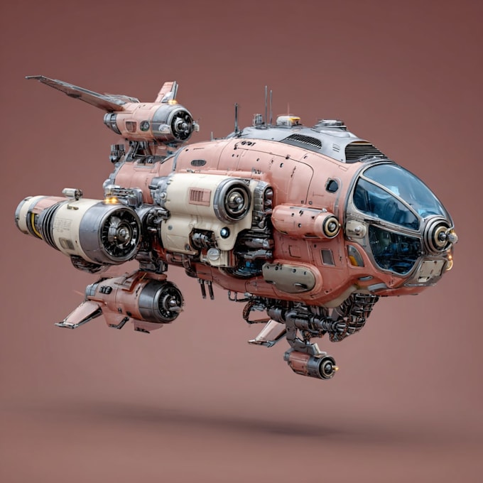 design a spaceship, sci fi illustration and sci fi art