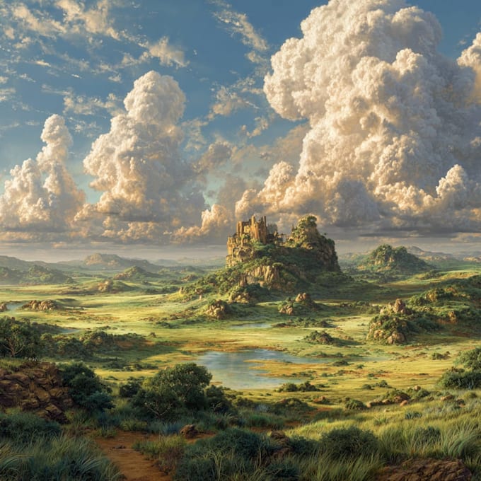 do fantasy background and landscape