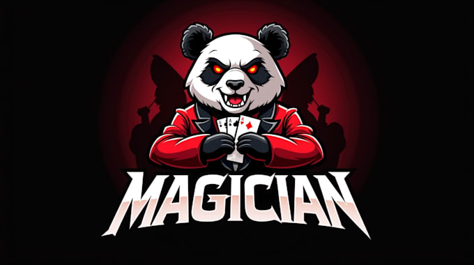 design creative magician panda logo with express delivery
