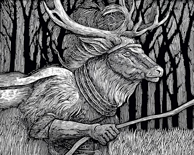 create awesome linocut illustration art
