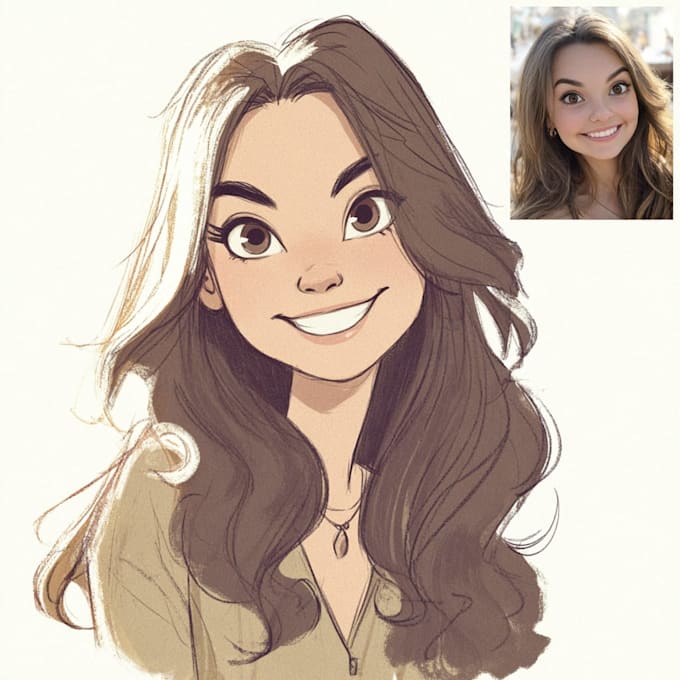 portrait into a disney style cartoon