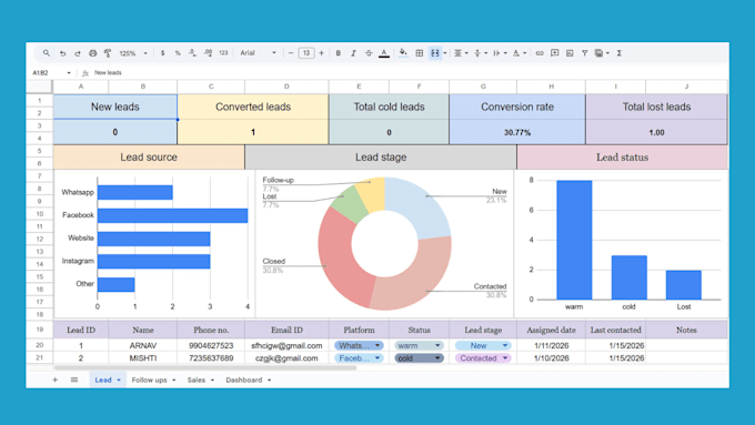 build a custom google sheets CRM with automations