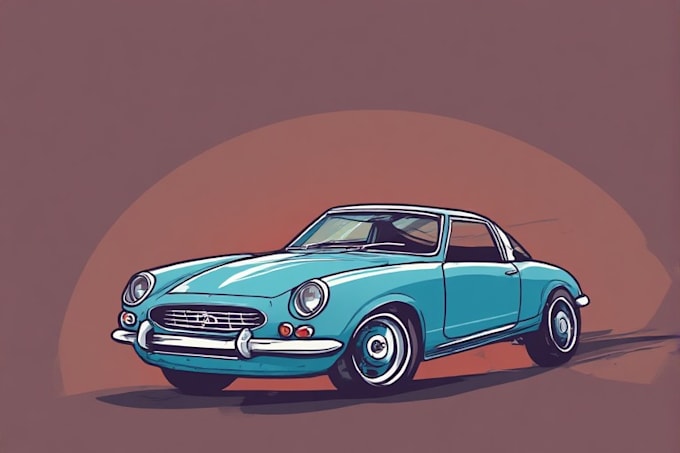 make vector car illustration in cartoon style