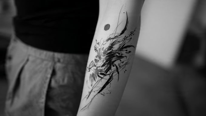custom an abstract black tattoo design