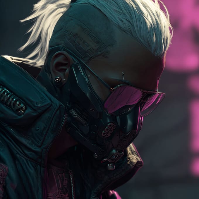 design a cyberpunk character art