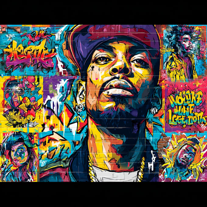 create custom graffiti art designs murals and wall arts