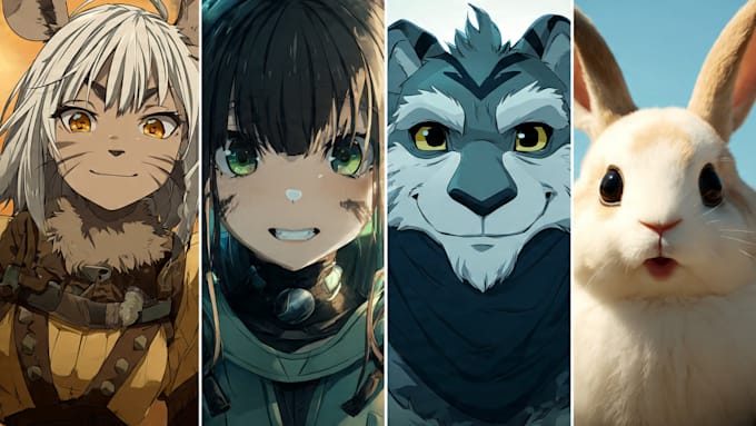 draw anime characters, furry and original characters