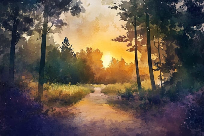 paint landscapes in watercolor