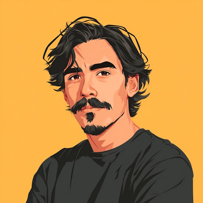 cartoon flat vector avatar or portrait
