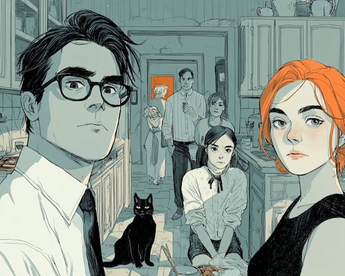draw manga comic book, webtoon anime illustration