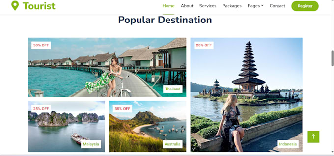 develop a tour and travel website for lead generation