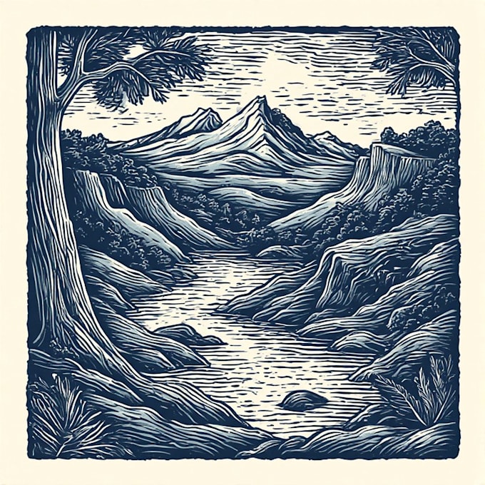create a linocut illustration