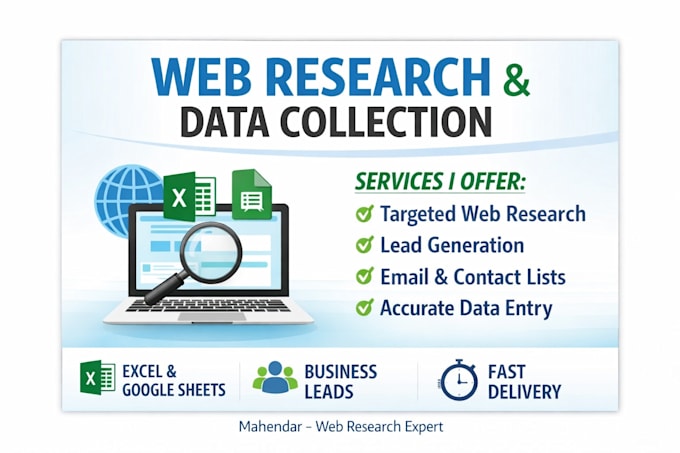 do web research, data collection, and accurate data entry