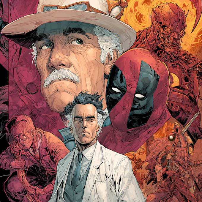 illustrate a superhero comic cover art