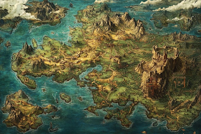 do fantasy map illustration