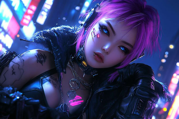 make a cyberpunk character art