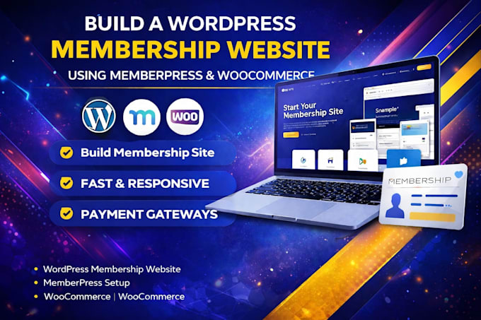 build a wordpress membership website using memberpress and woocommerce website