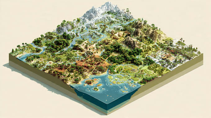 draw a unique vector or isometric map
