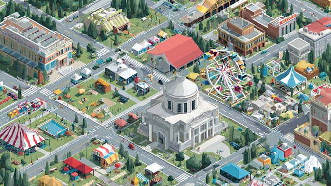 create a vector map illustration for events, festivals, and venues