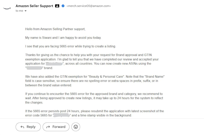 do amazon brand approval, fix error 5461, gtin exemption