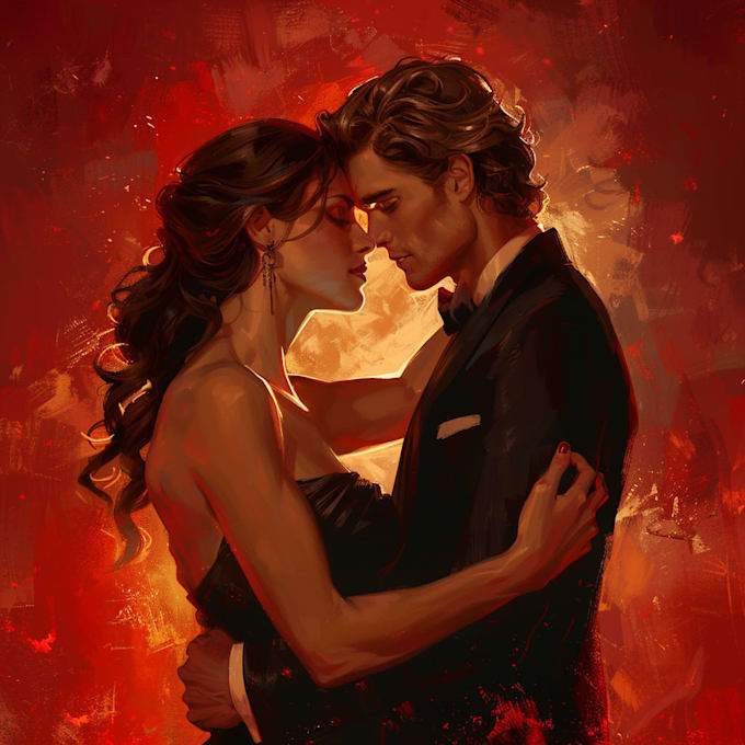 create illustrated romance book cover