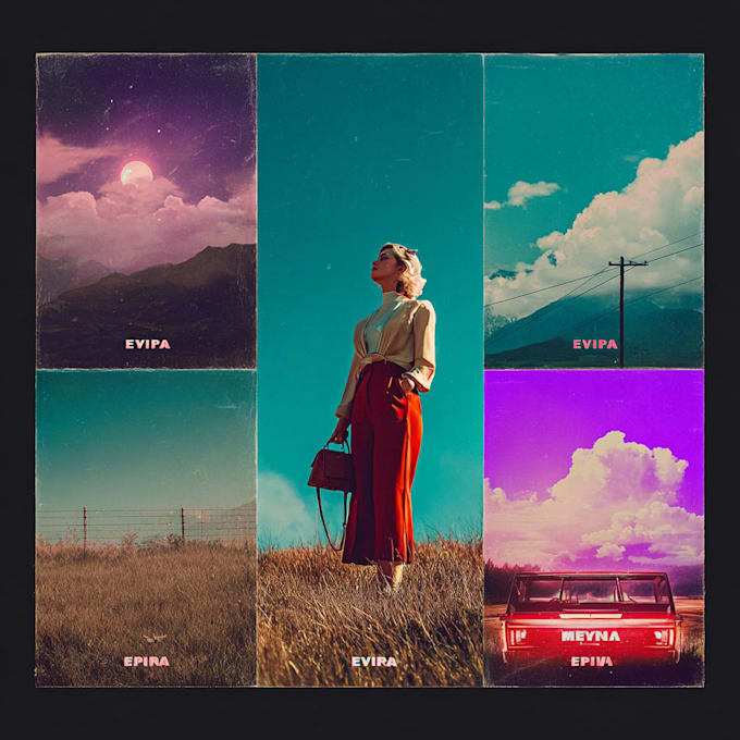 create a professional vintage album or single cover