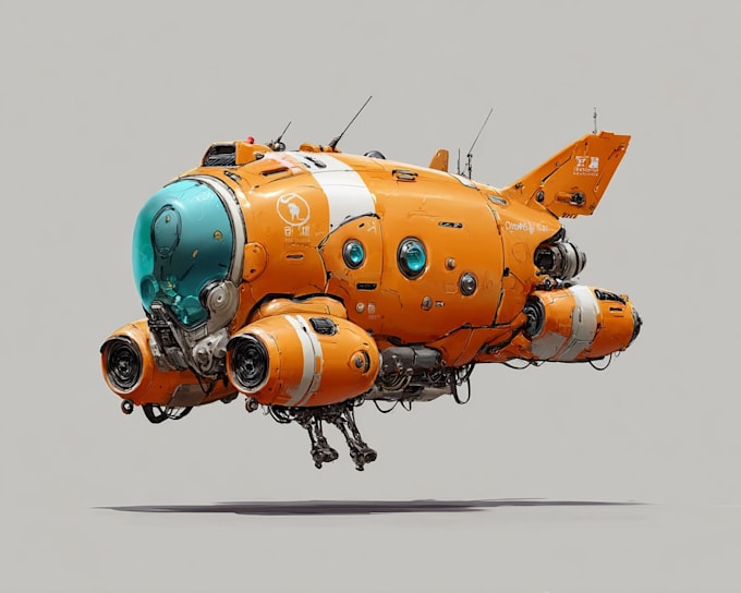 design spaceship, sci fi illustration and sci fi art