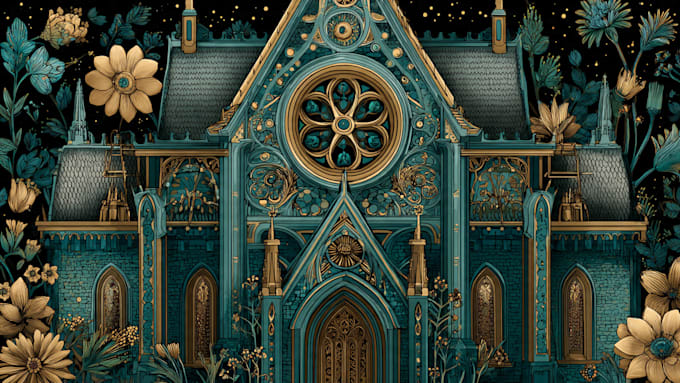 create a beautiful gothic ornamented illustration