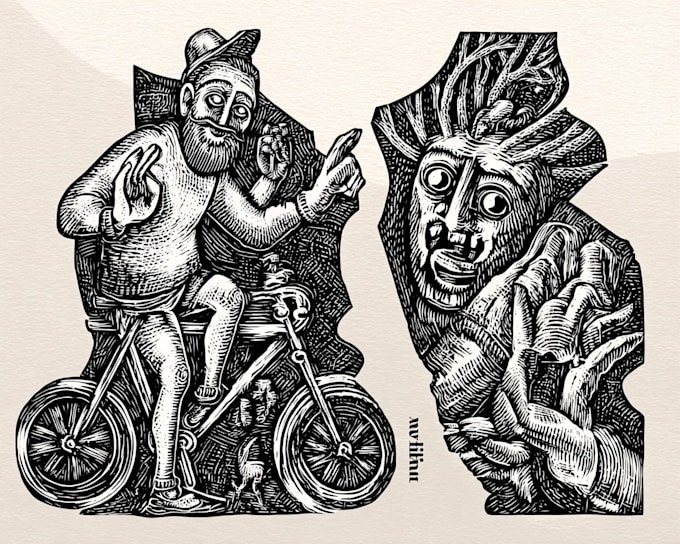 create awesome linocut illustration art