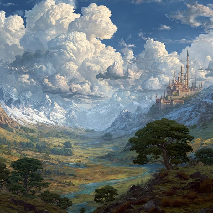 do fantasy landscapes and scenery art