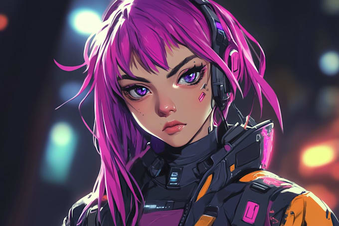 create cyberpunk character art