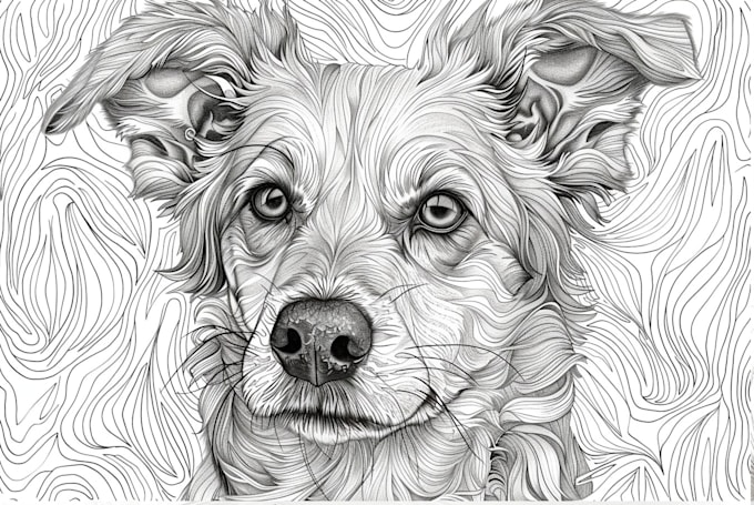 draw a line art pet portrait