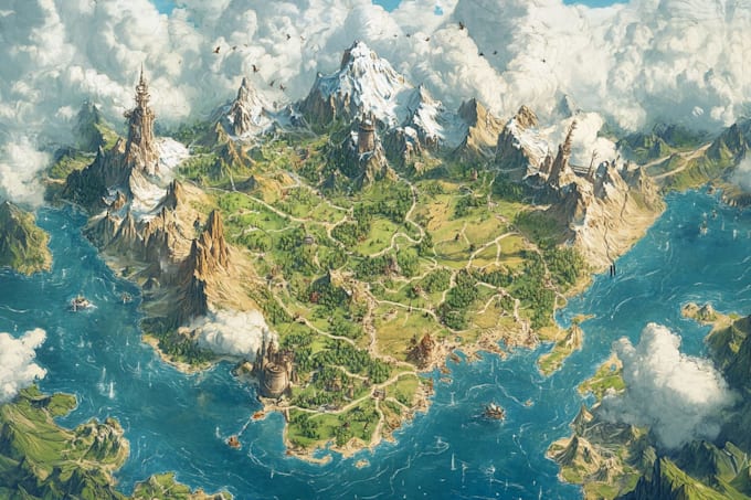 fantasy map dnd map rpg fantasy map illustration