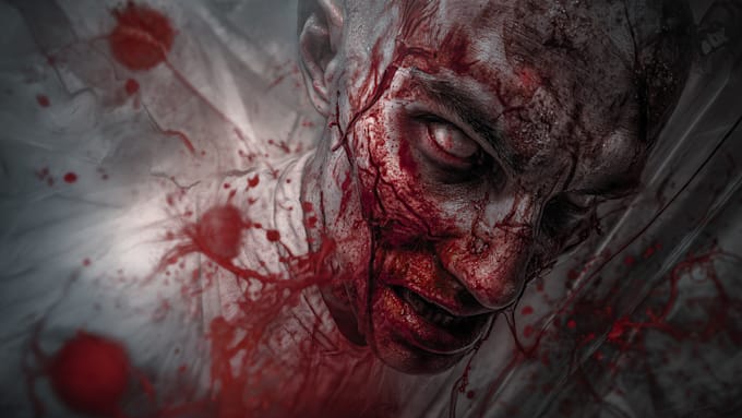 draw bloody horror illustration