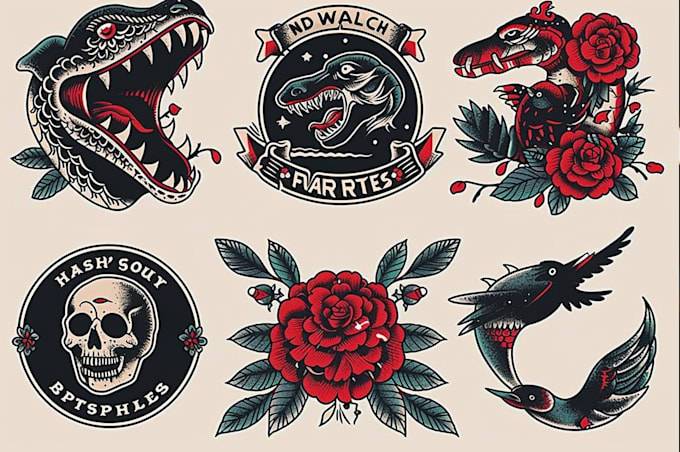 do traditional or old school style tattoo design