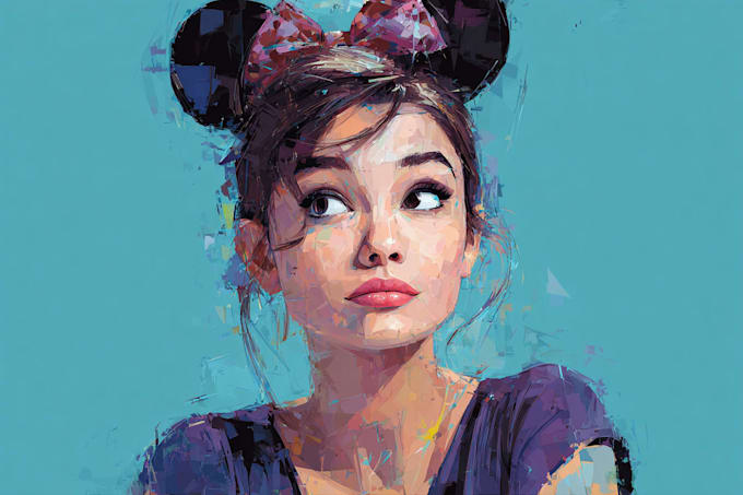 draw a cute disney cartoon portrait