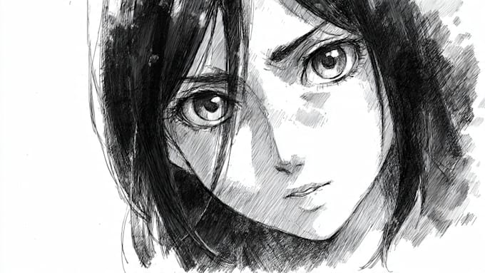 sketch with anime manga style