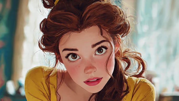 beautiful portrait in disney cartoon