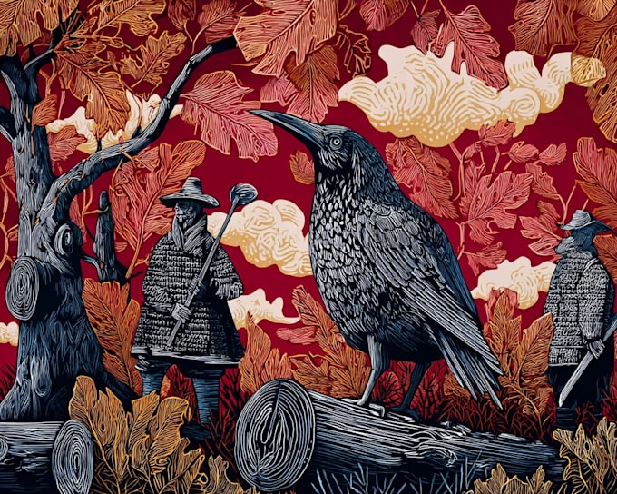 create stunning linocut or woodcut style illustrations