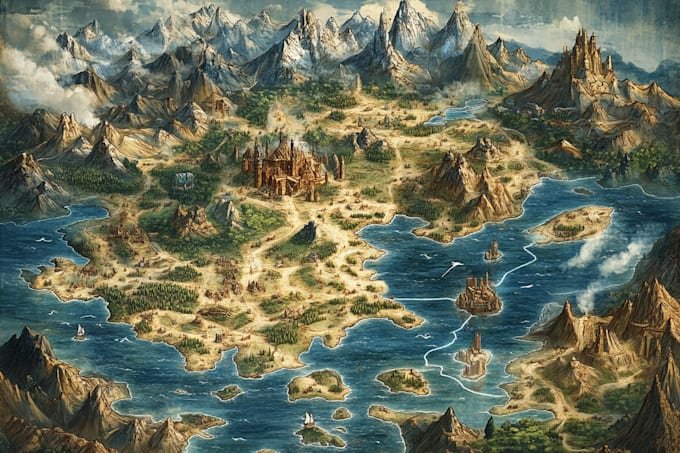 draw a custom map for fantasy, scifi, book or boardgame