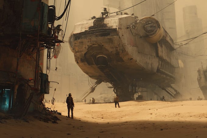 make sci fi character illustration or fantasy sci fi art
