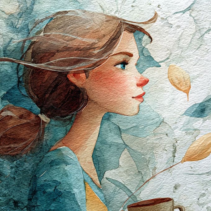 draw watercolor illustration art for you