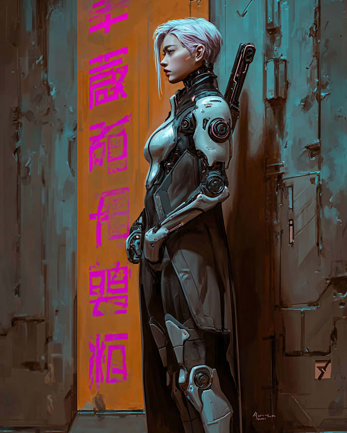 do a sci fi art, fantasy sci fi character art