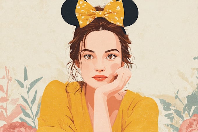 make a cute disney cartoon portrait