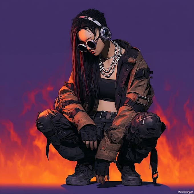 create cyberpunk character art