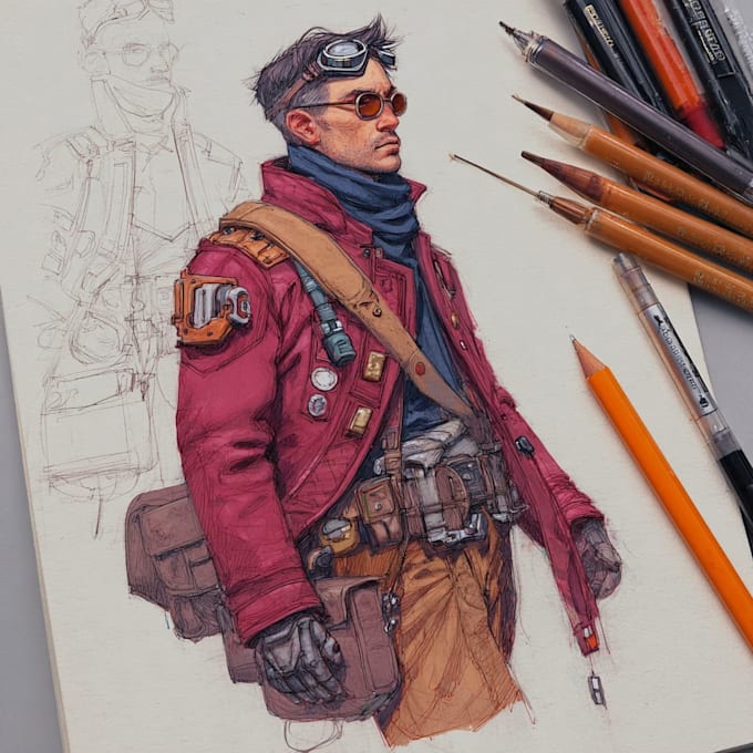 create a unique sci fi character or  character illsutration for you
